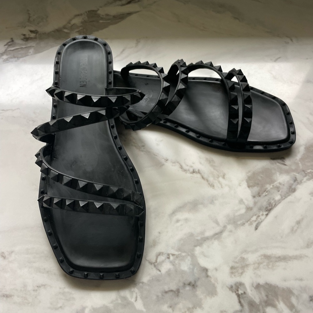 Steve Madden Black Studded Sandals